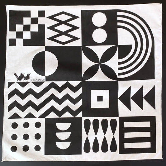 From our Black & White series, the Be Bold bandana.